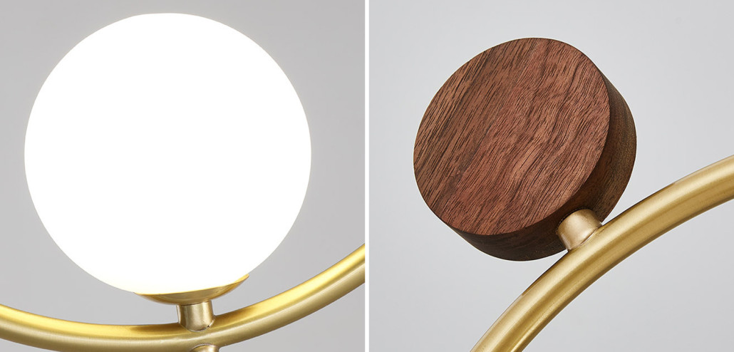 Потолочный светильник Metal Wood Ring Leaf