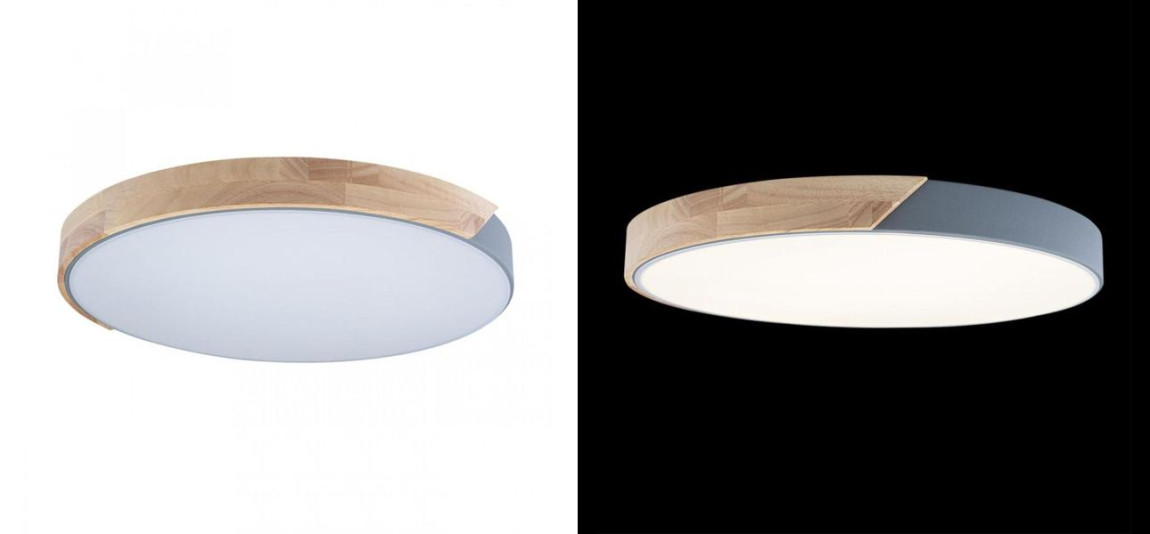 Потолочный светильник Wooden Wheels Grey Wood диаметр 51