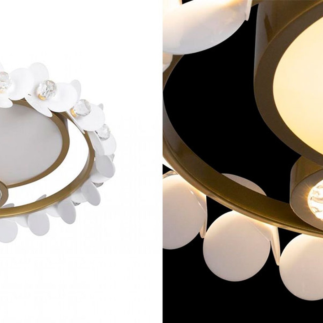 Потолочный светильник Белые Цветы White Flowers Ceiling lamp D 46