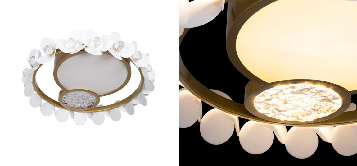 Потолочный светильник Белые Цветы White Flowers Ceiling lamp D 46