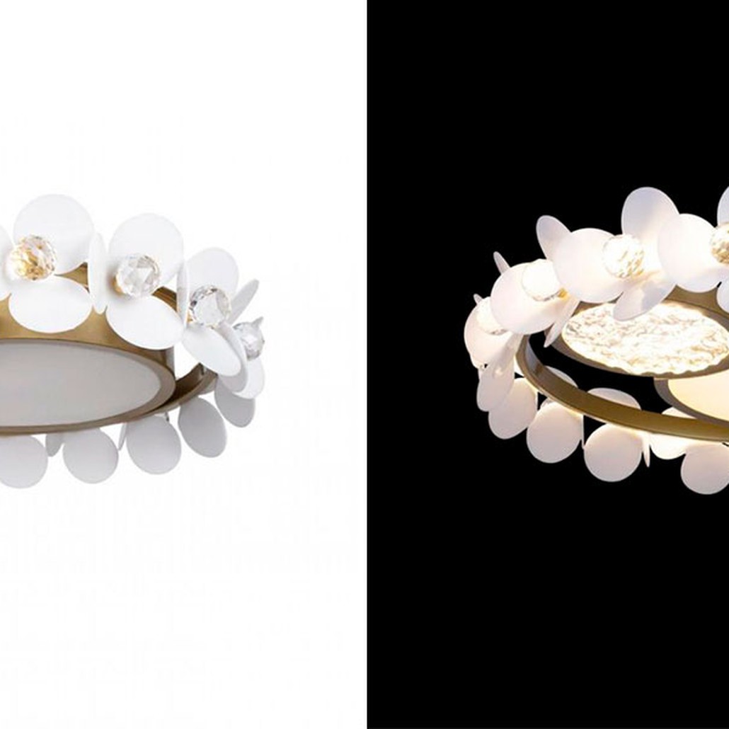 Потолочный светильник Белые Цветы White Flowers Ceiling lamp D 46