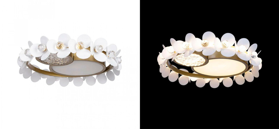 Потолочный светильник Белые Цветы White Flowers Ceiling lamp D 46