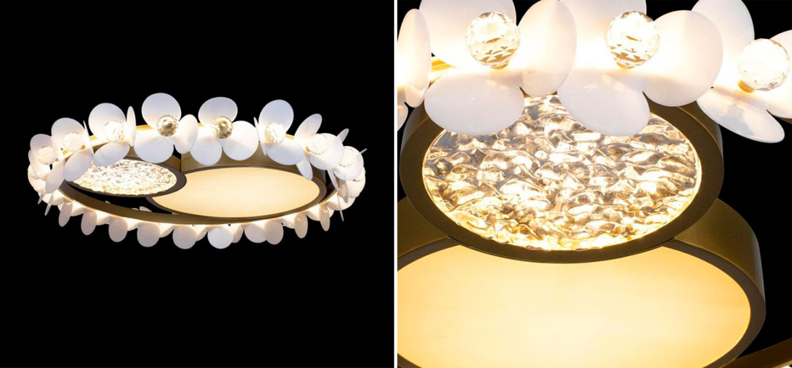 Потолочный светильник Белые Цветы White Flowers Ceiling lamp D 56