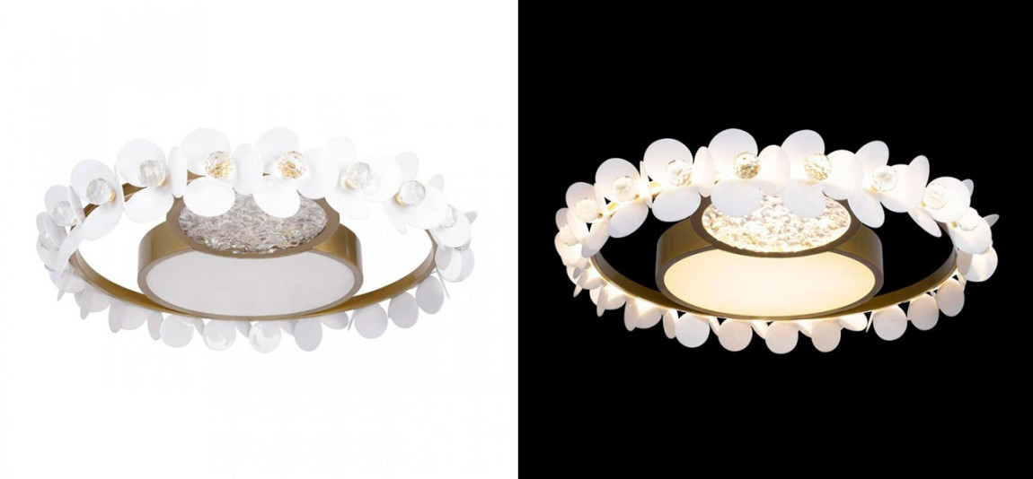 Потолочный светильник Белые Цветы White Flowers Ceiling lamp D 56