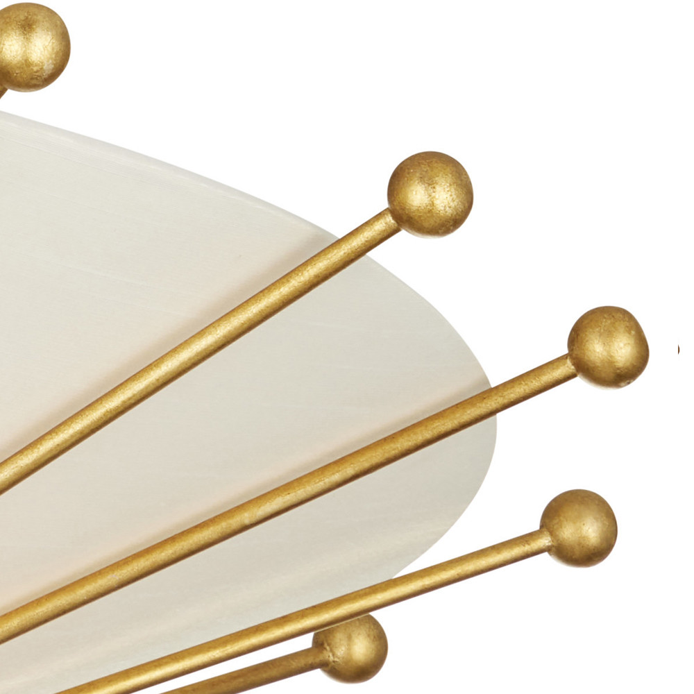 Потолочный светильник в форме конуса с каркасом золотого цвета и тканевым абажуром Inspiration in Light