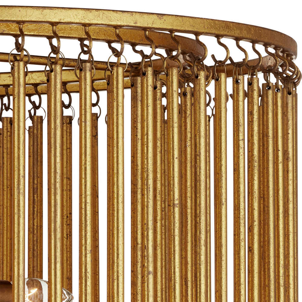 Потолочный светильник двухъярусный золотого цвета Metal Tentacles