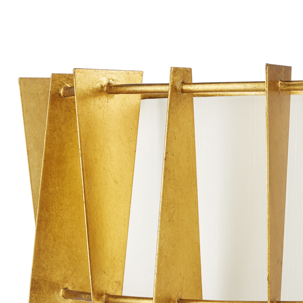 Потолочный светильник круглый с каркасом в форме треугольников и тканевым абажуром Brutal Light