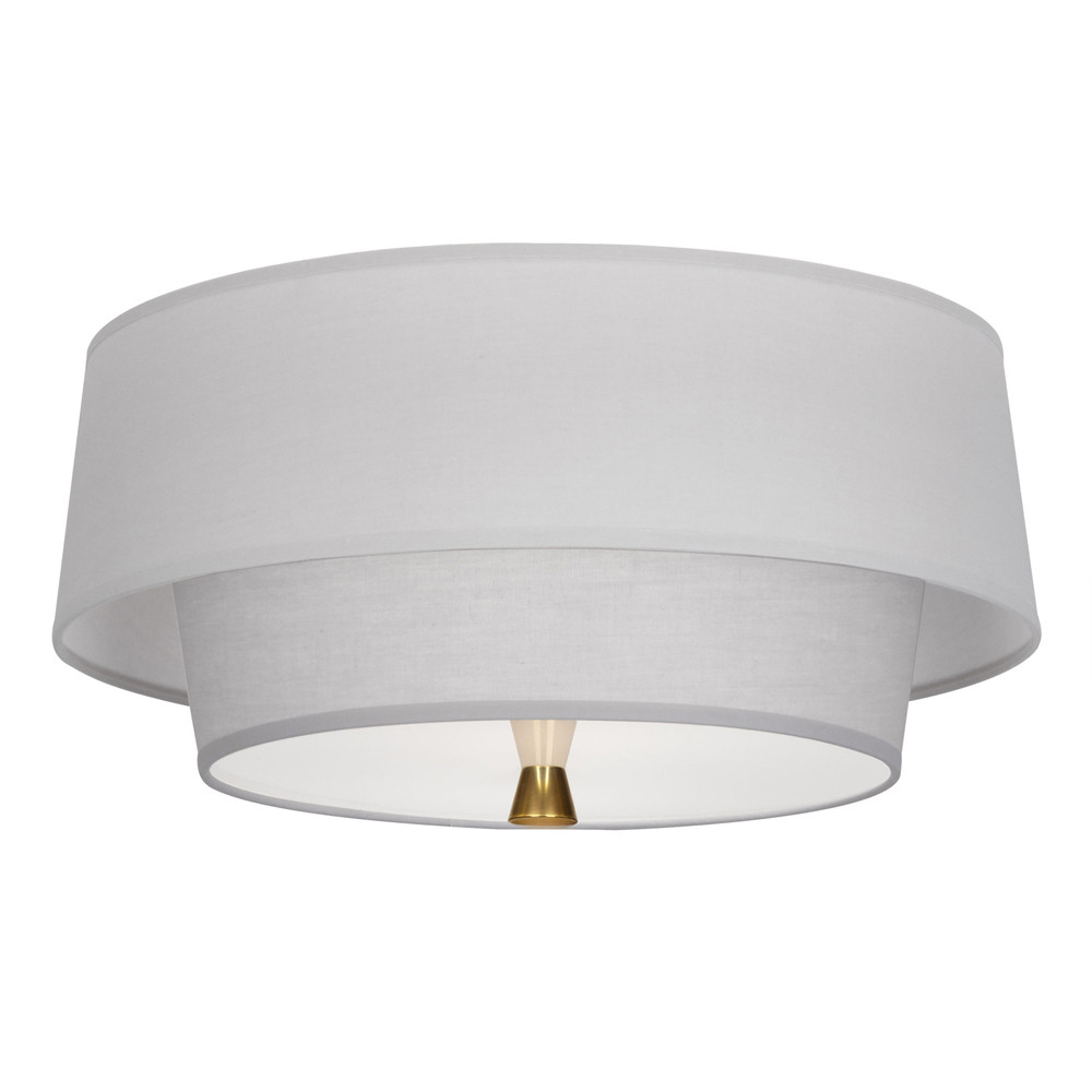 Потолочный светильник круглый серый с тканевым абажуром Ground Gray