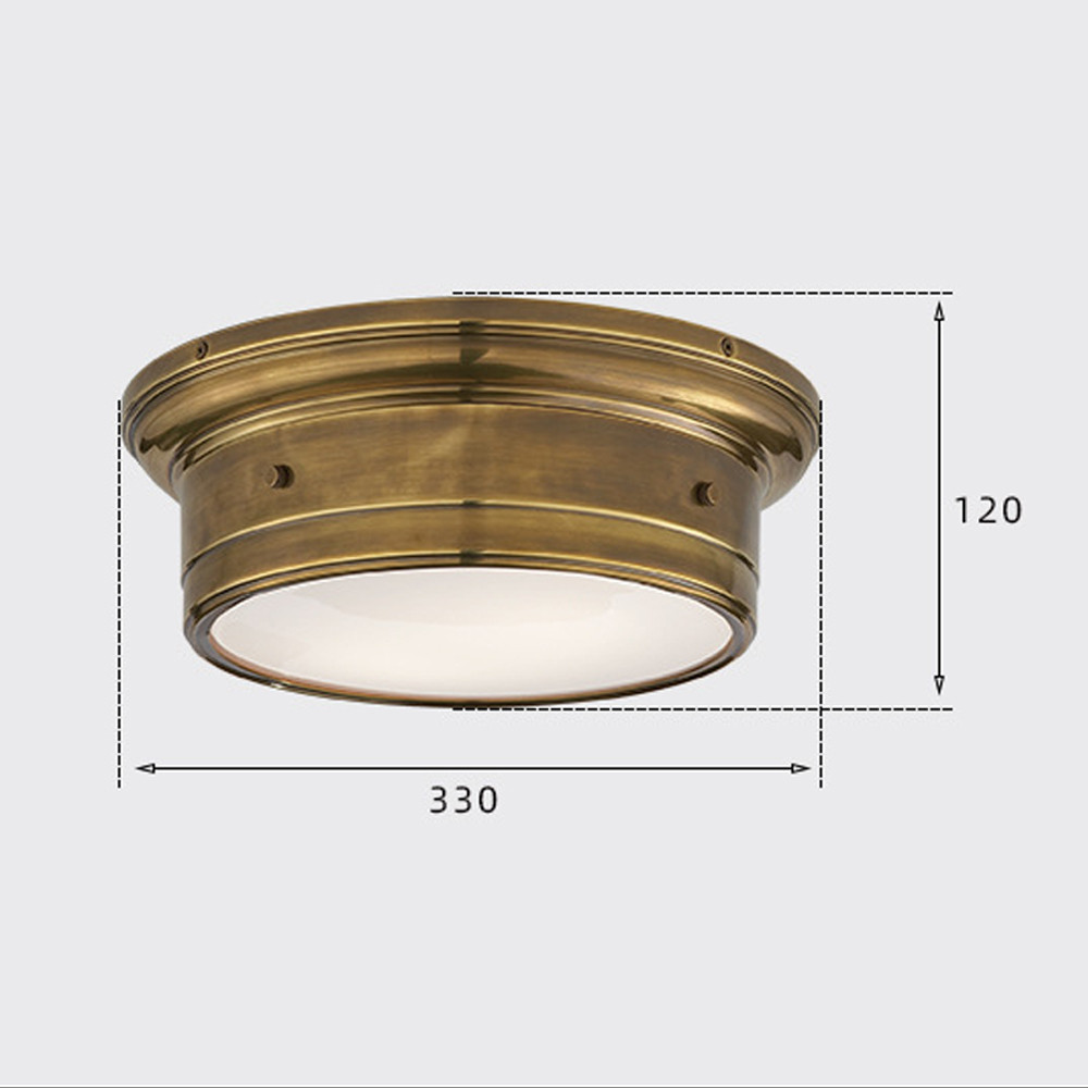 Потолочный светильник круглый цвета состаренная латунь Modern Simple Ceiling Light