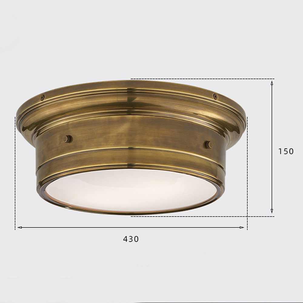 Потолочный светильник круглый цвета состаренная латунь Modern Simple Ceiling Light