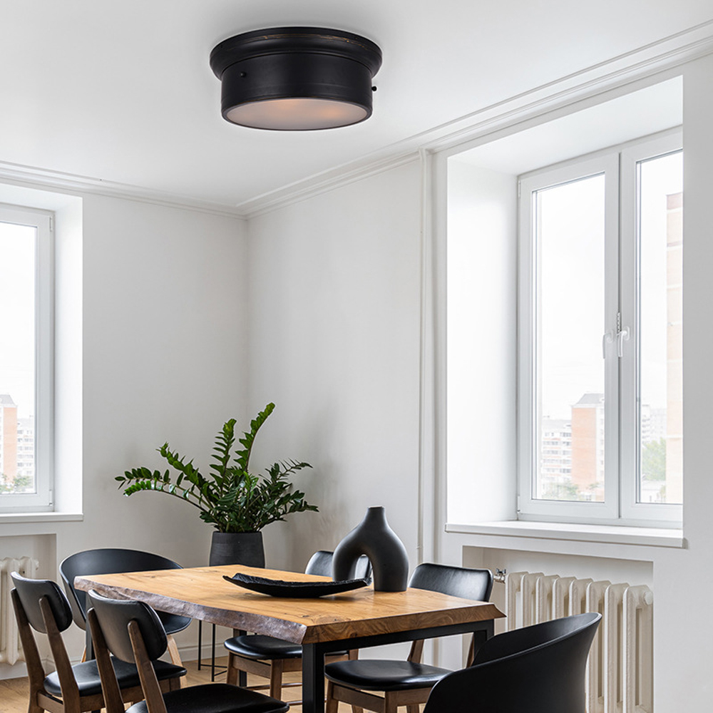 Потолочный светильник круглый черного цвета Modern Simple Ceiling Light