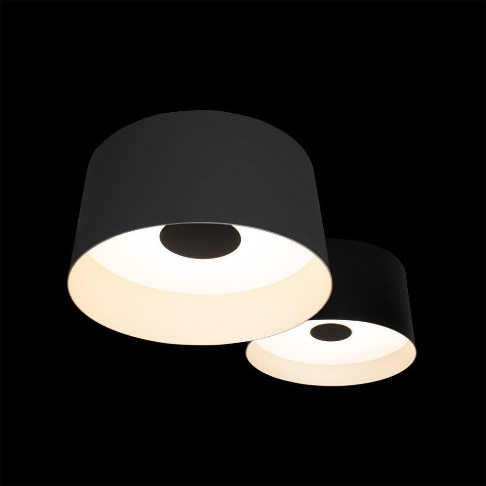 Потолочный светильник с 2-мя цилиндрическими абажурами серого и черного цвета Urban Dome