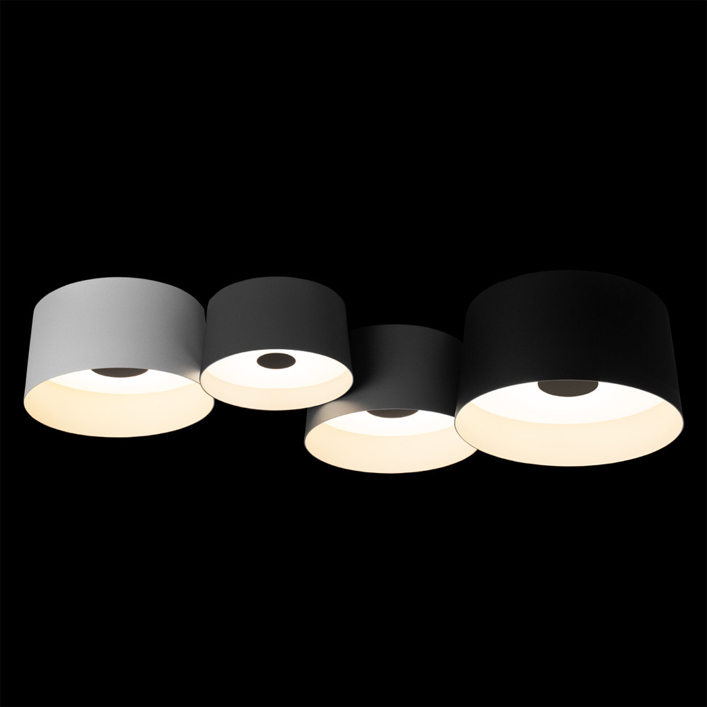Потолочный светильник с 4-мя цилиндрическими абажурами белого серого и черного цвета Urban Dome