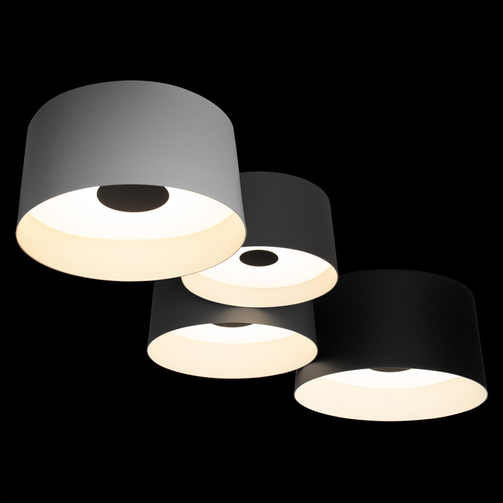 Потолочный светильник с 4-мя цилиндрическими абажурами белого серого и черного цвета Urban Dome