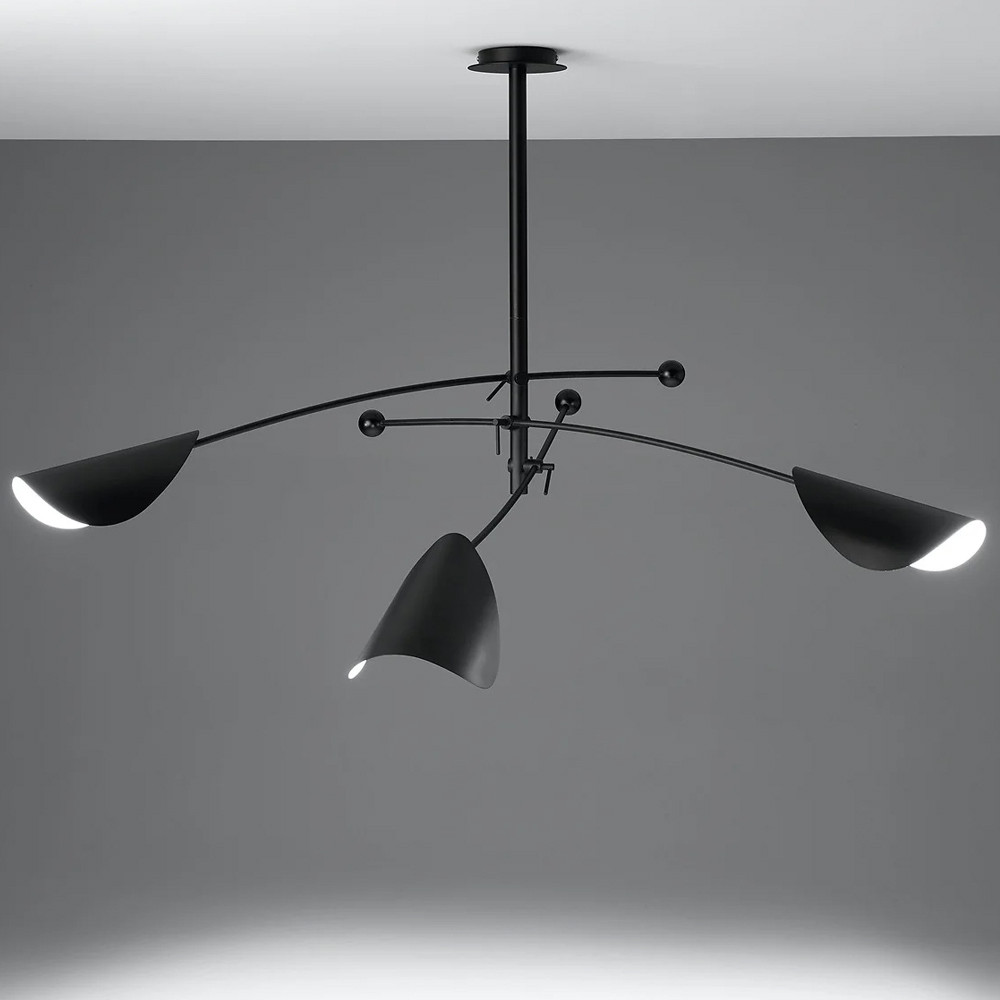 Потолочный светильник с подвижными плафонами Aracea Black Ceiling Lamp