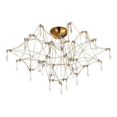 Потолочный светильник с тонкой металлической конструкцией цвета золото Quasar