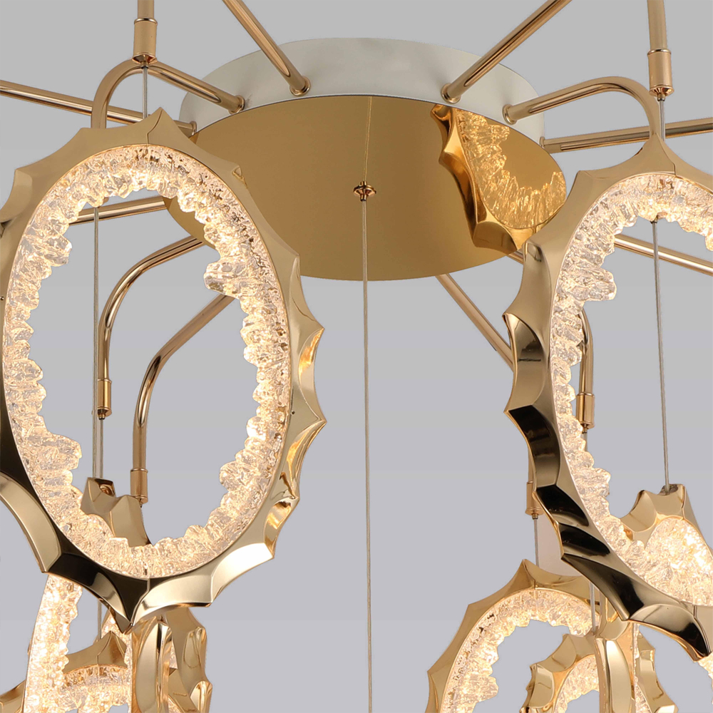 Потолочный светильник светодиодный с золотистым каркасом Ring of Fire