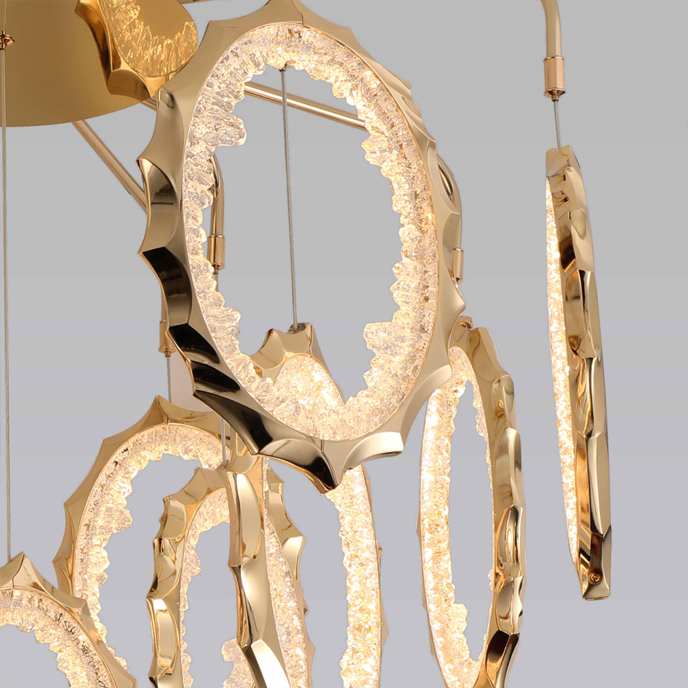 Потолочный светильник светодиодный с золотистым каркасом Ring of Fire