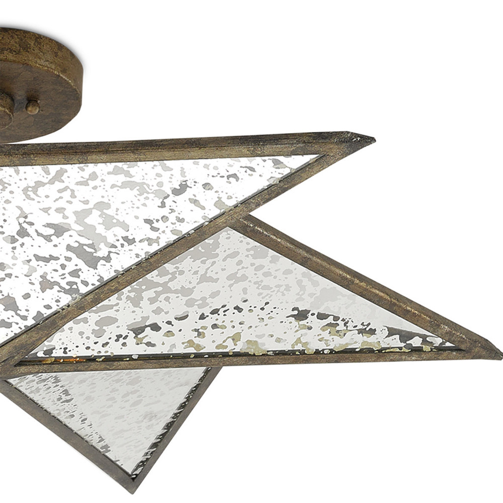 Потолочный светильник фигурный с состаренными зеркальными панелями Antique Mirror