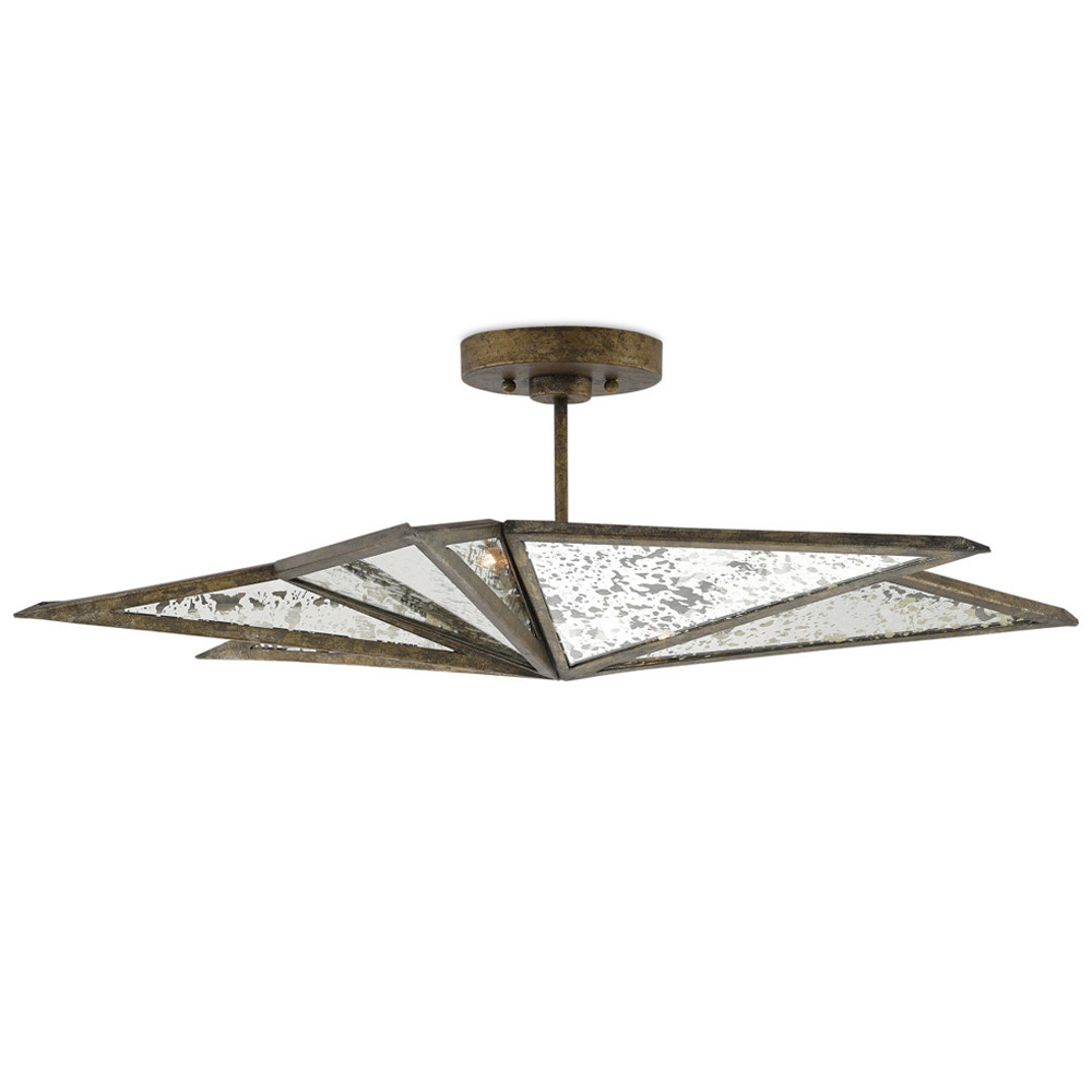Потолочный светильник фигурный с состаренными зеркальными панелями Antique Mirror