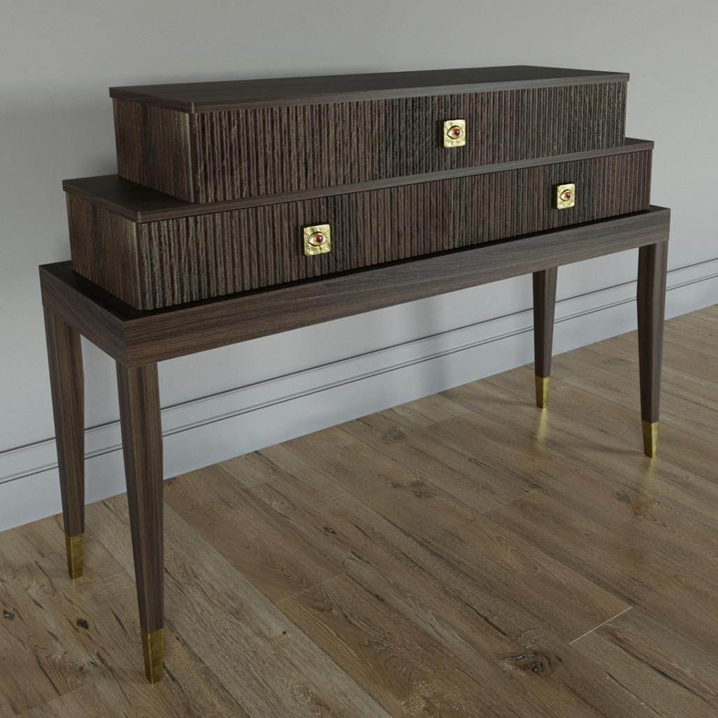 Премиальная Консоль с тремя ящиками Elsa Dreams Walnut