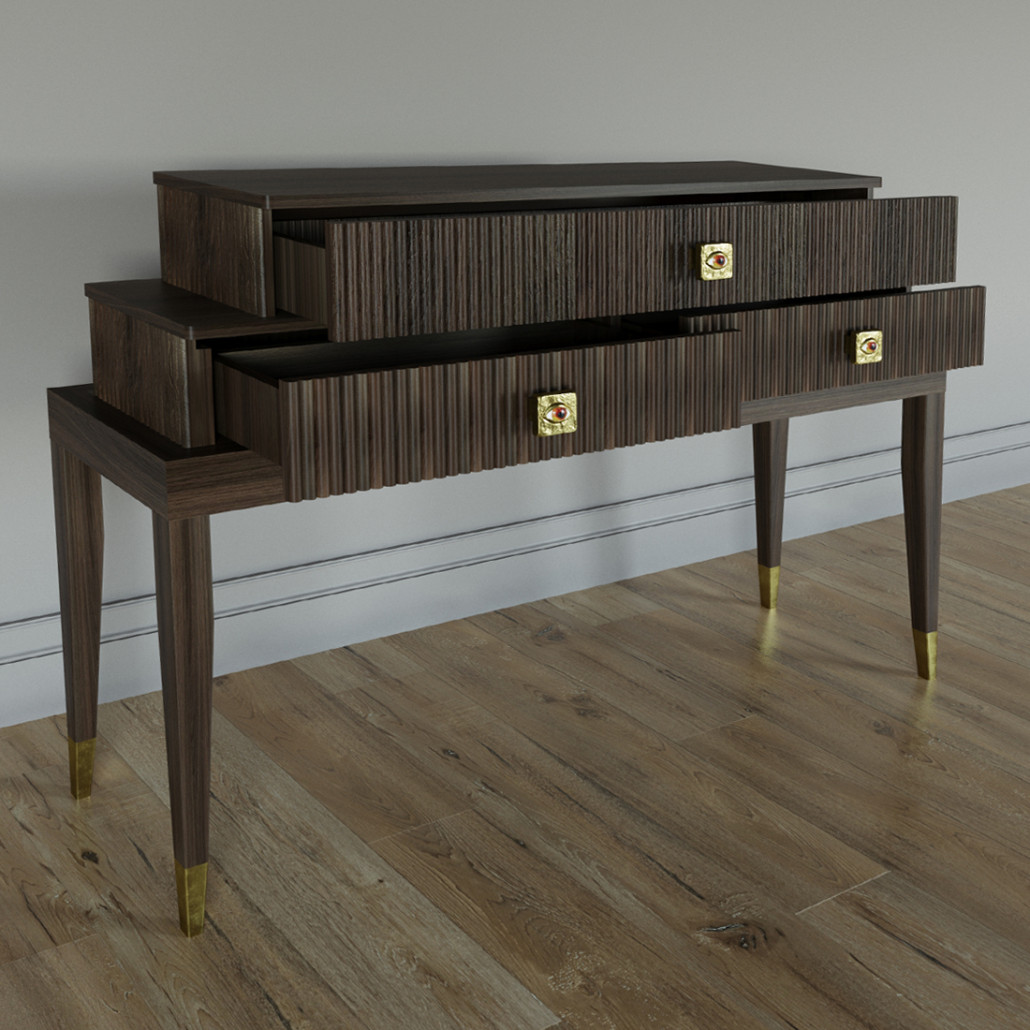 Премиальная Консоль с тремя ящиками Elsa Dreams Walnut