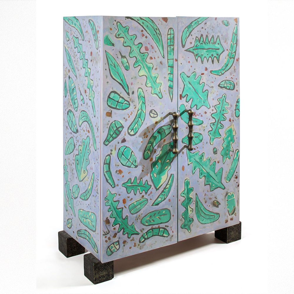 Премиальный Шкаф Defoliation двухстворчатый роспись зеленые листья