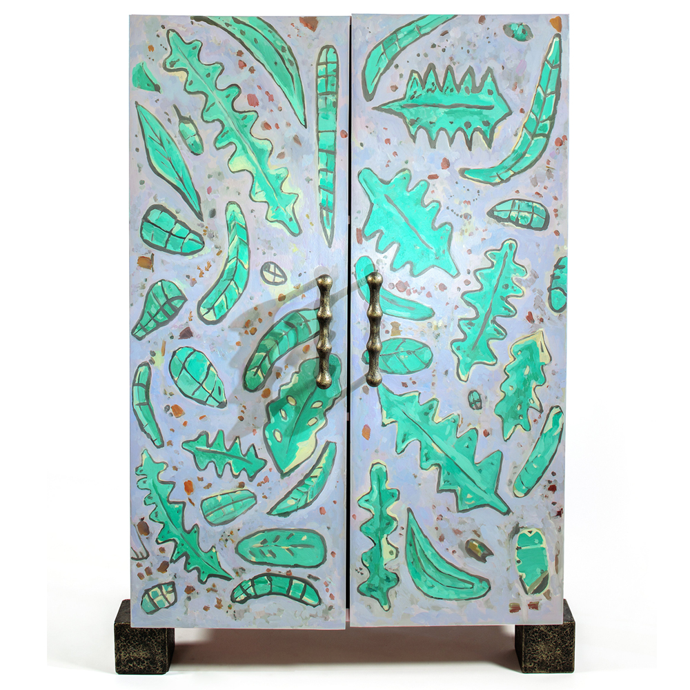Премиальный Шкаф Defoliation двухстворчатый роспись зеленые листья