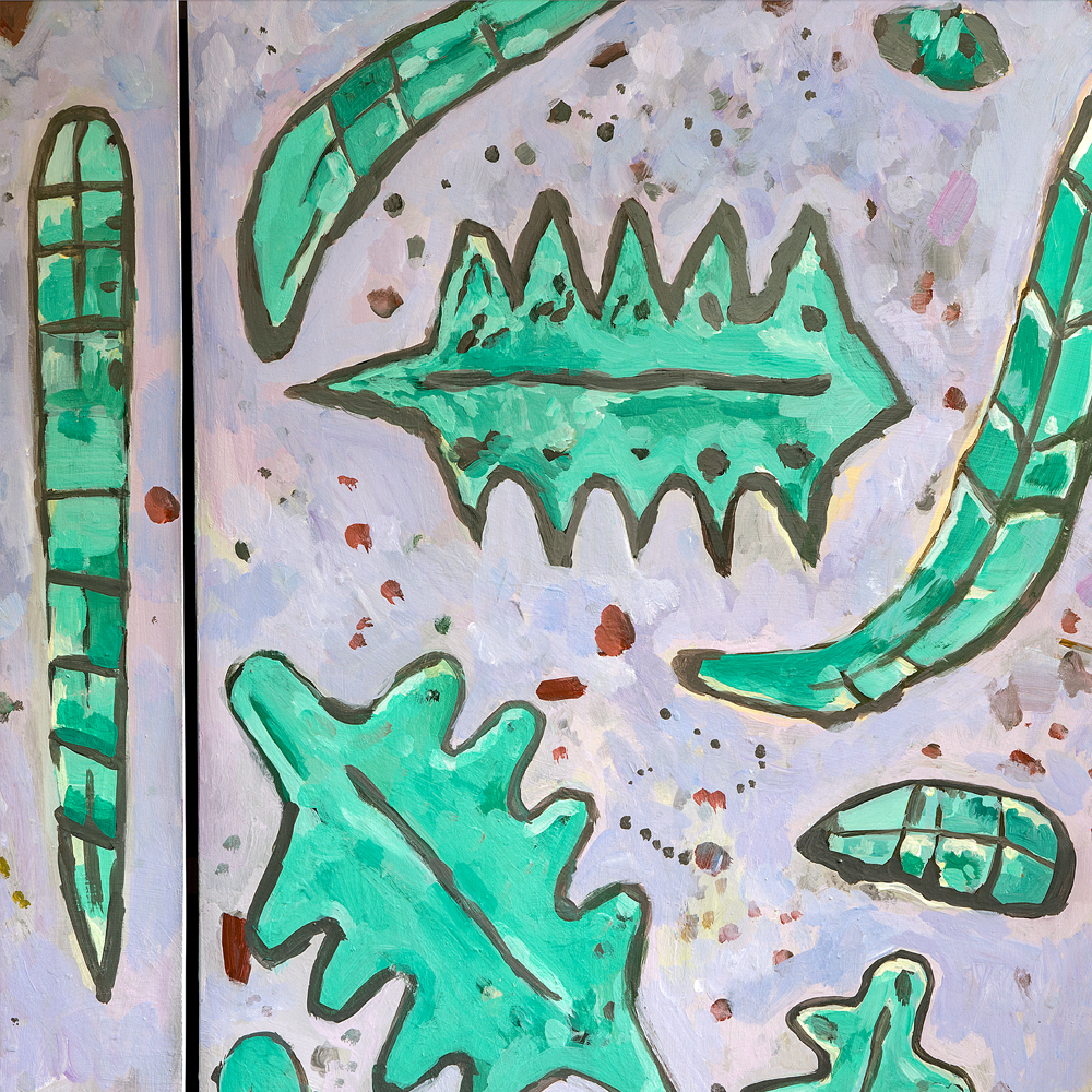 Премиальный Шкаф Defoliation двухстворчатый роспись зеленые листья