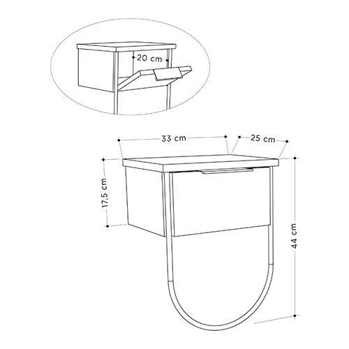 Прикроватная тумба бежево-серого цвета с откидной дверцей NORFOLK NIGHTSTAND LIGHT MOCHA