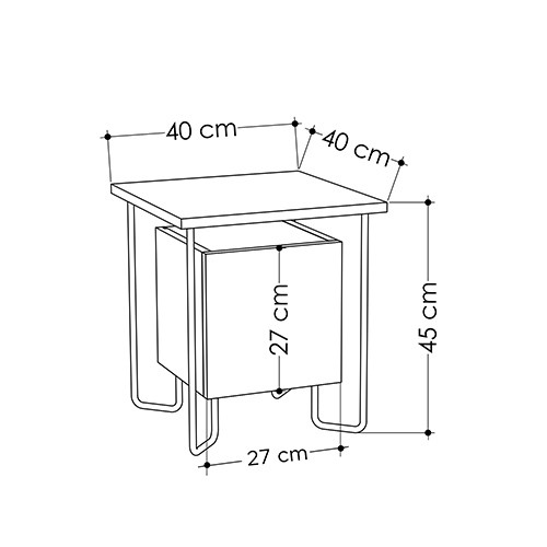 Прикроватная тумба белого цвета с дверцей ACRES NIGHTSTAND WHITE