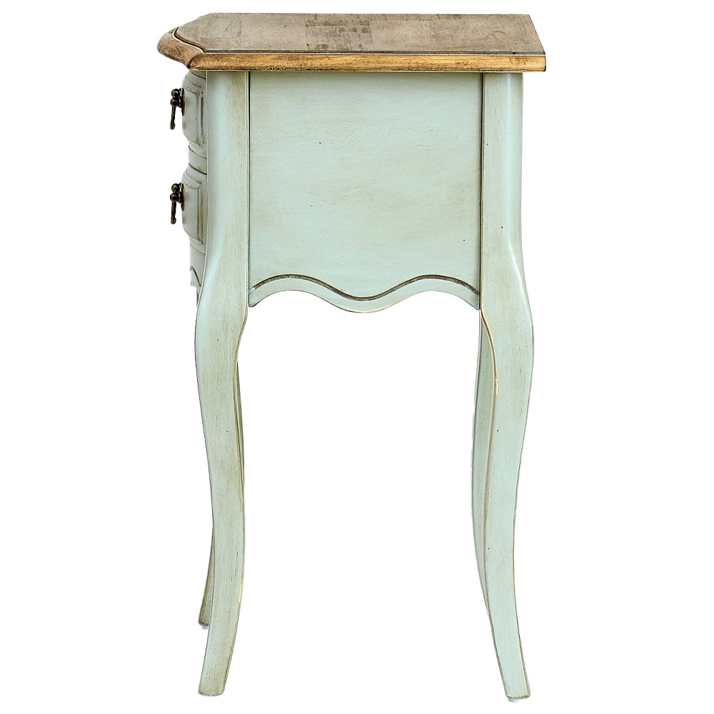 Прикроватная тумба из массива березы светло-бирюзовая Montmartre Provence Bedside Table