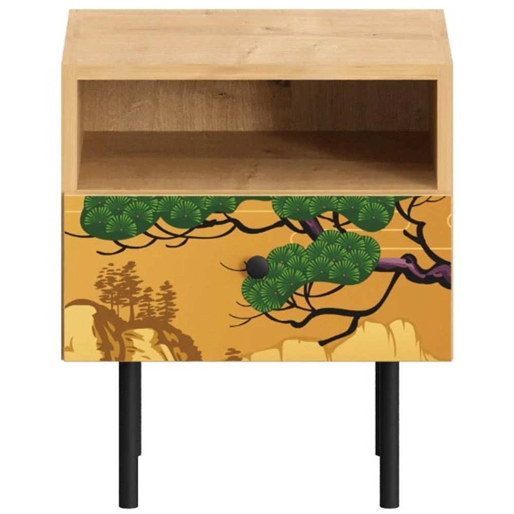 Прикроватная тумба с изображением на ящике Elise Nightstand