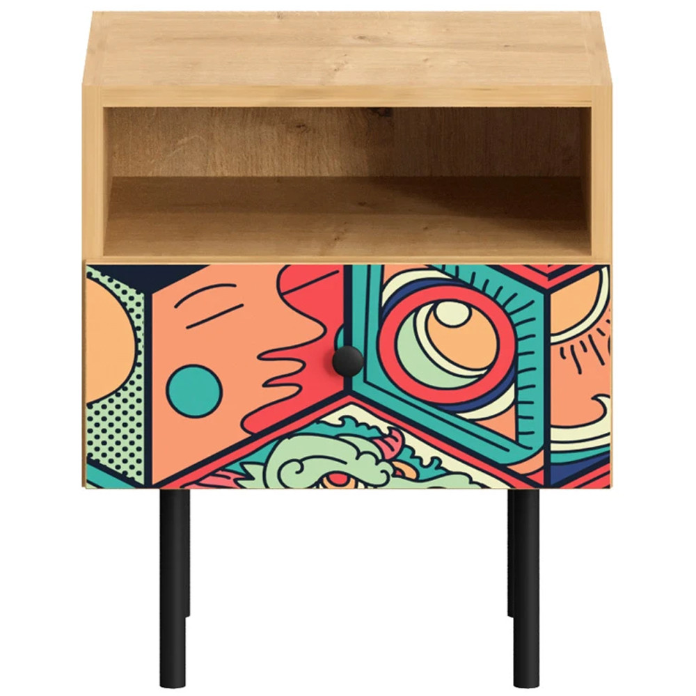 Прикроватная тумба с изображением на ящике Elise Nightstand