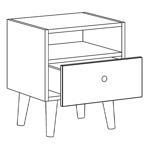 Прикроватная тумба с изображением на ящике Elise Nightstand
