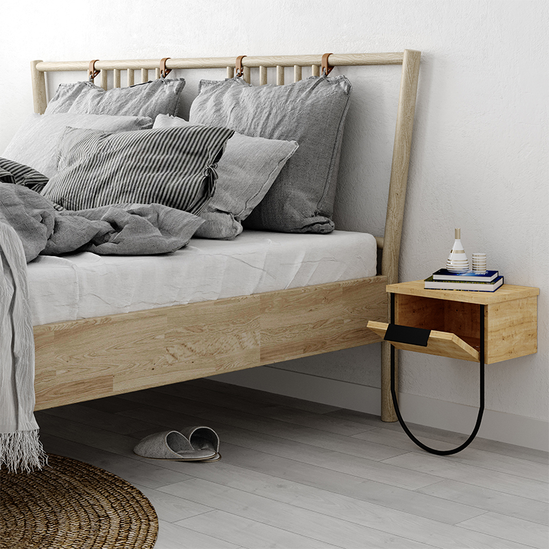 Прикроватная тумба с откидной дверцей из дерева NORFOLK NIGHTSTAND OAK