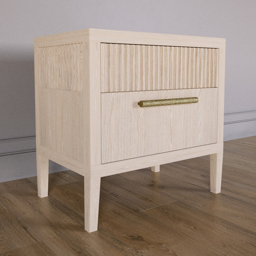 Прикроватная Тумбочка Primo с двумя ящиками Светлый дуб