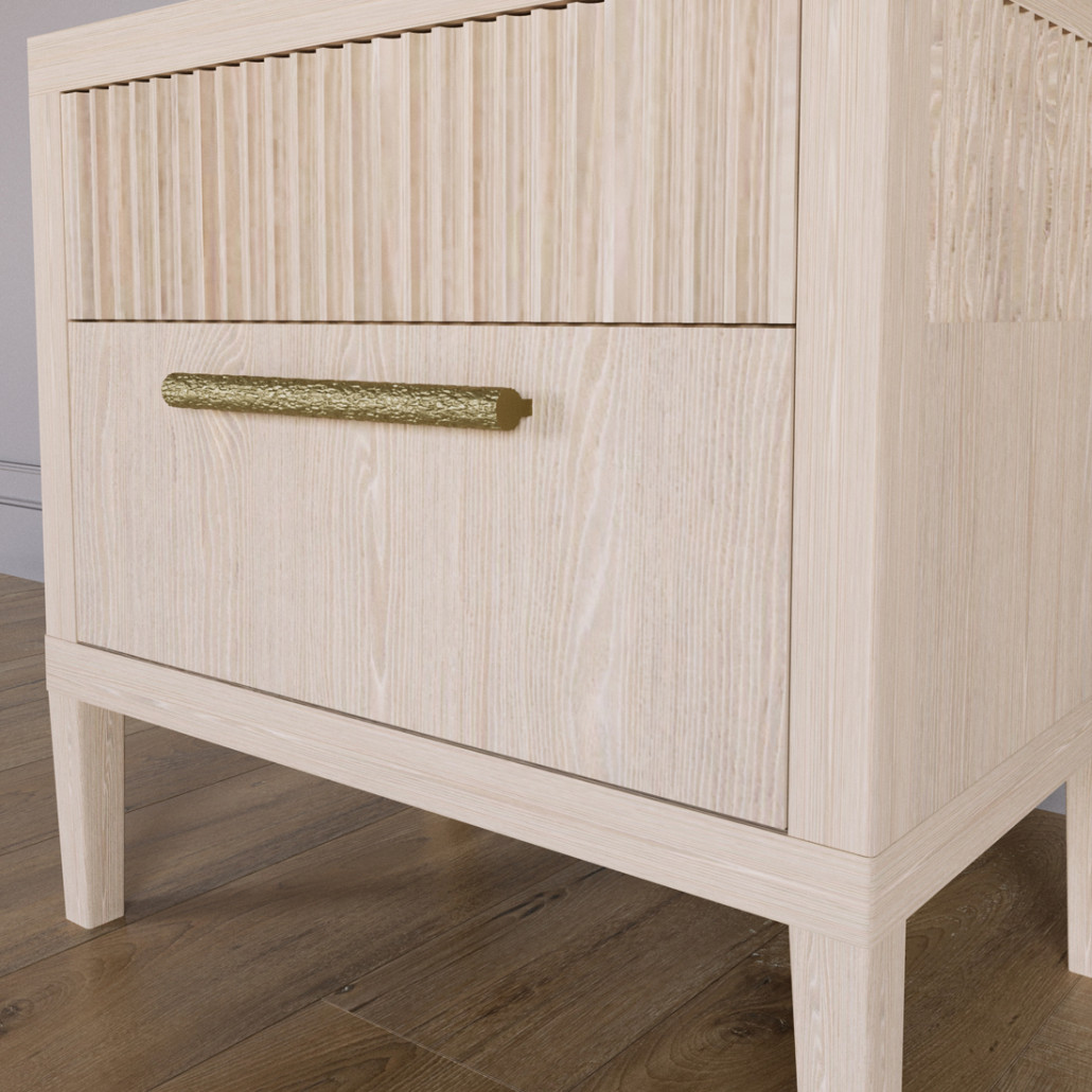 Прикроватная Тумбочка Primo с двумя ящиками Светлый дуб