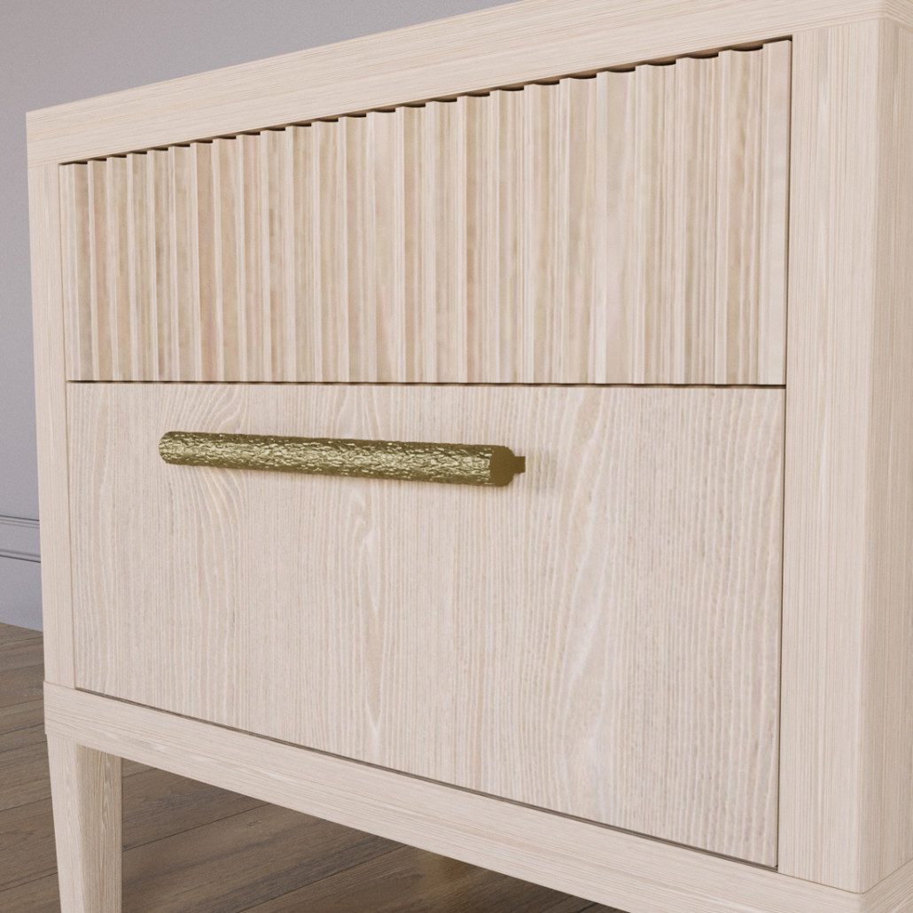 Прикроватная Тумбочка Primo с двумя ящиками Светлый дуб