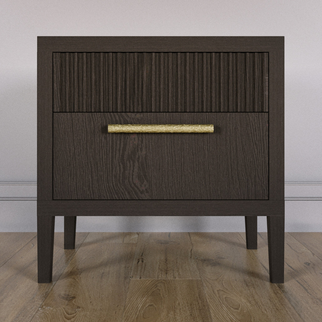 Прикроватная Тумбочка Primo с двумя ящиками Темный орех