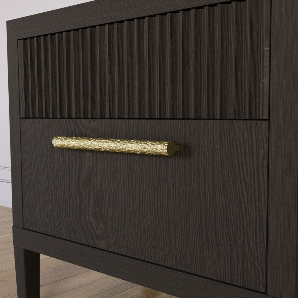 Прикроватная Тумбочка Primo с двумя ящиками Темный орех