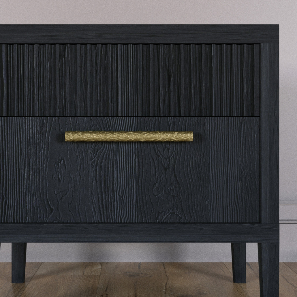 Прикроватная Тумбочка Primo с двумя ящиками Черный дуб