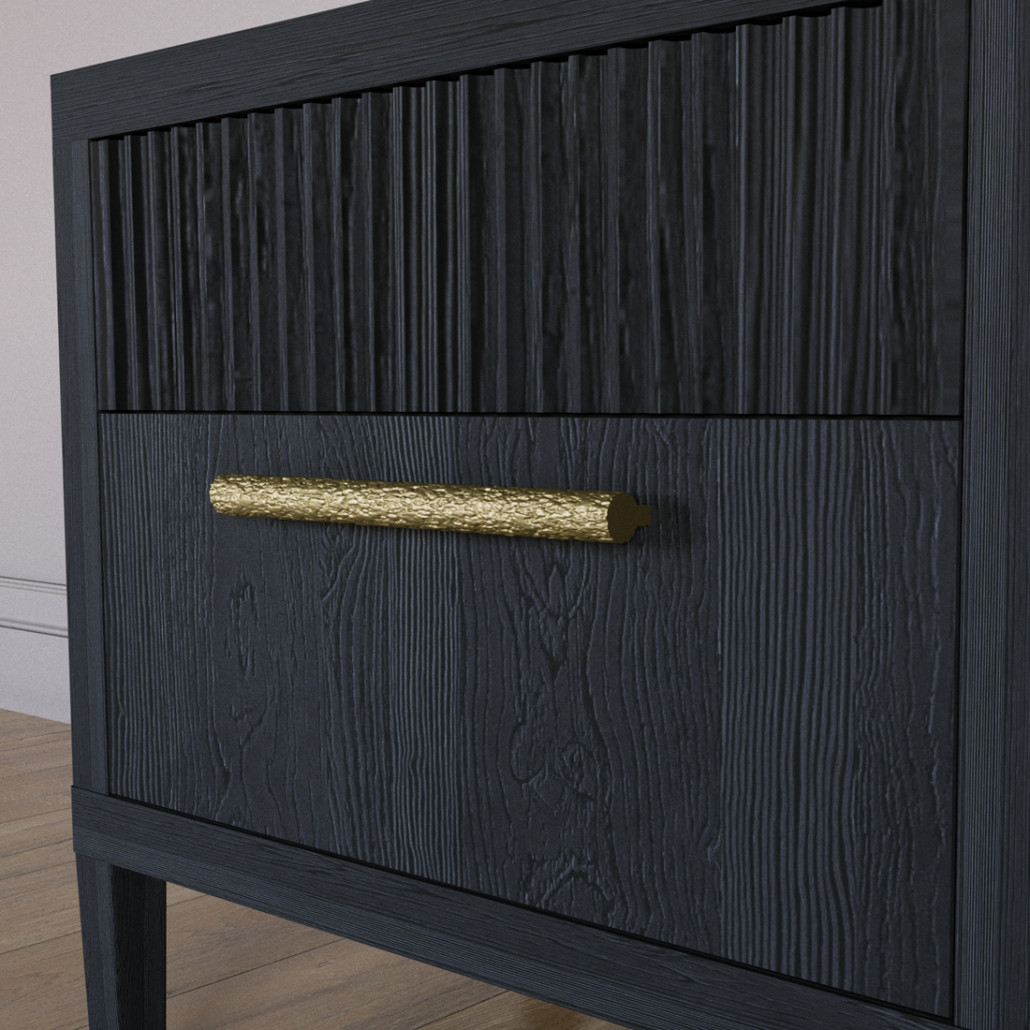 Прикроватная Тумбочка Primo с двумя ящиками Черный дуб