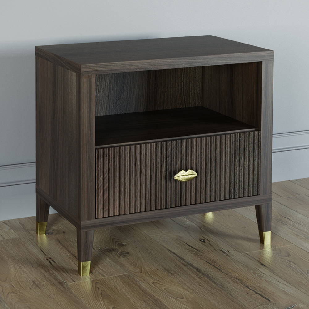 Прикроватная тумбочка с полкой Elsa Dreams Walnut