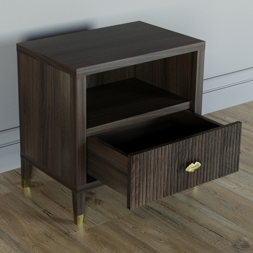 Прикроватная тумбочка с полкой Elsa Dreams Walnut