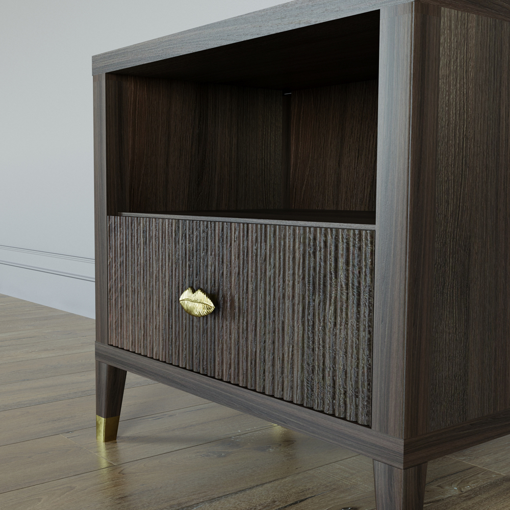 Прикроватная тумбочка с полкой Elsa Dreams Walnut