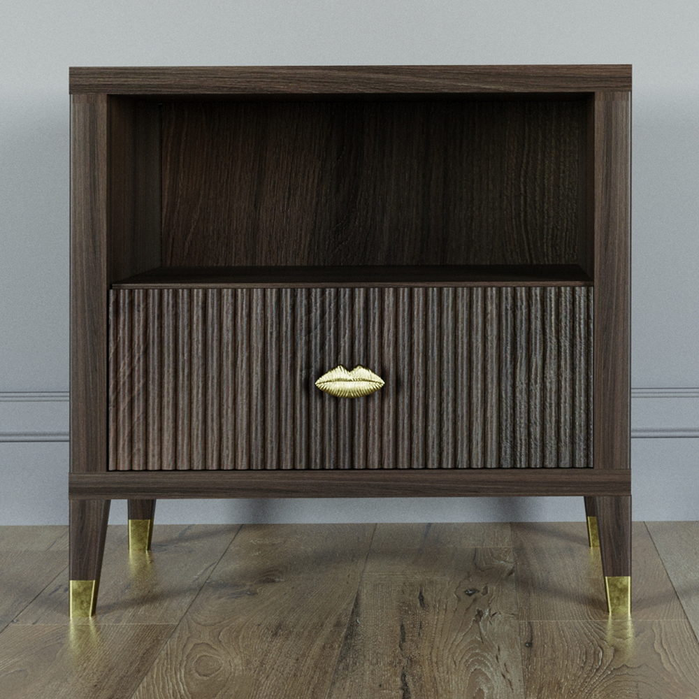 Прикроватная тумбочка с полкой Elsa Dreams Walnut