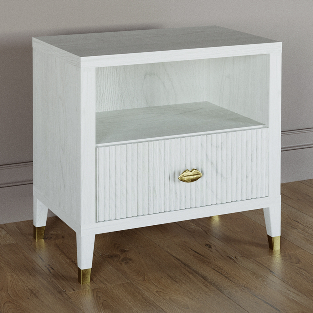 Прикроватная тумбочка с полкой Elsa Dreams White