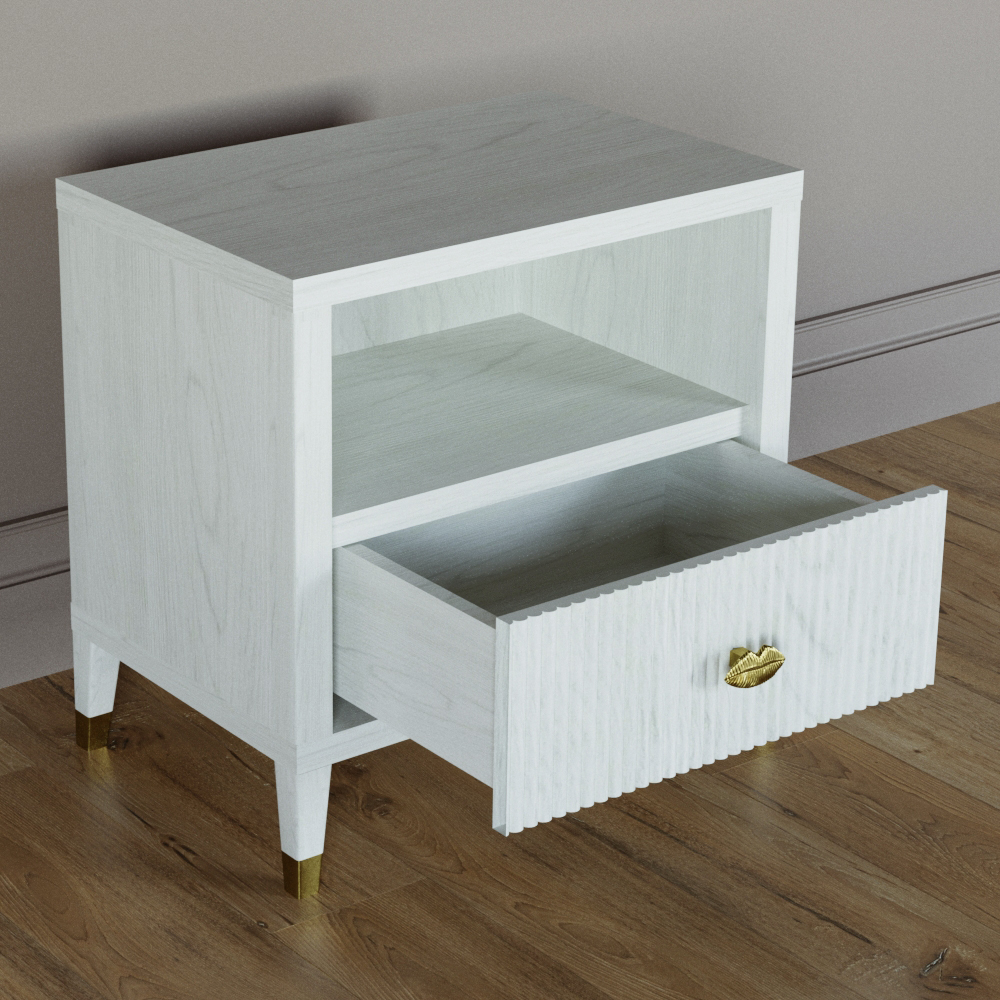 Прикроватная тумбочка с полкой Elsa Dreams White
