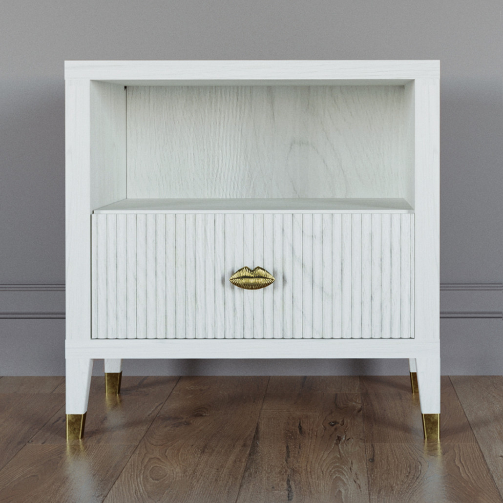 Прикроватная тумбочка с полкой Elsa Dreams White